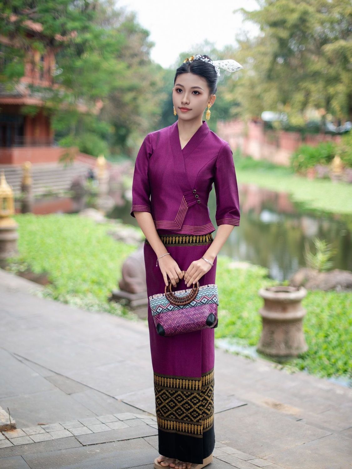 Batik Sarong Wrap - 2pcs Thailand Myanmar Long-gyi Skirt Sarong