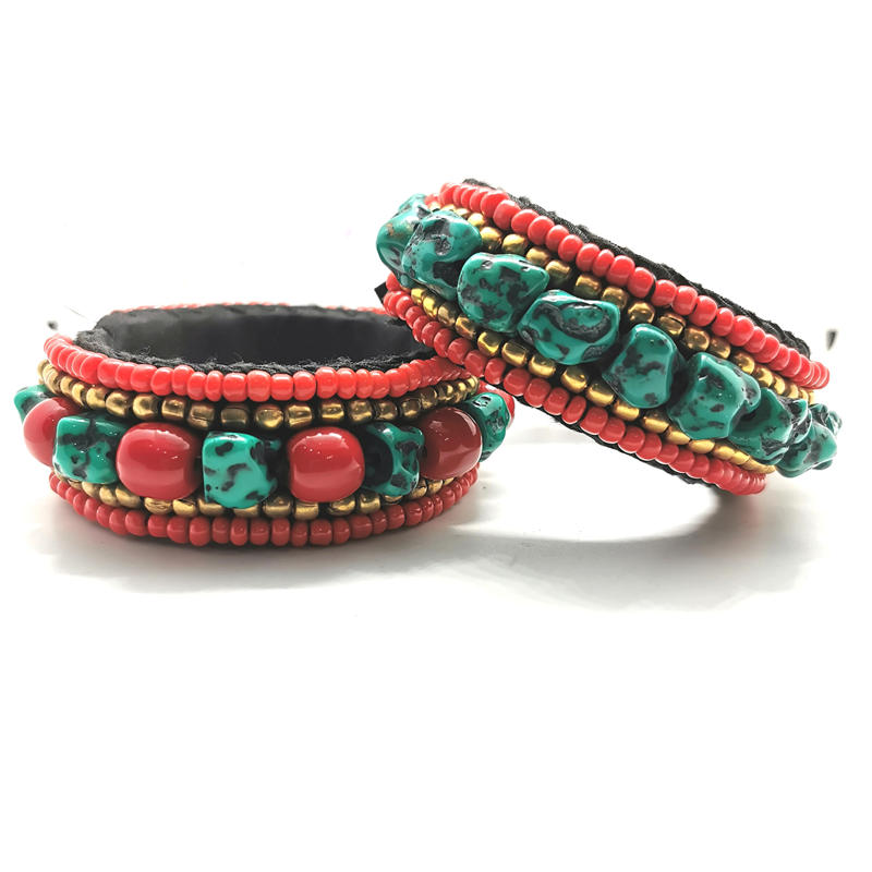 Ethnic Fashion Com - Tibetan Ethnic Handmade Bangles Simulated Turquoise