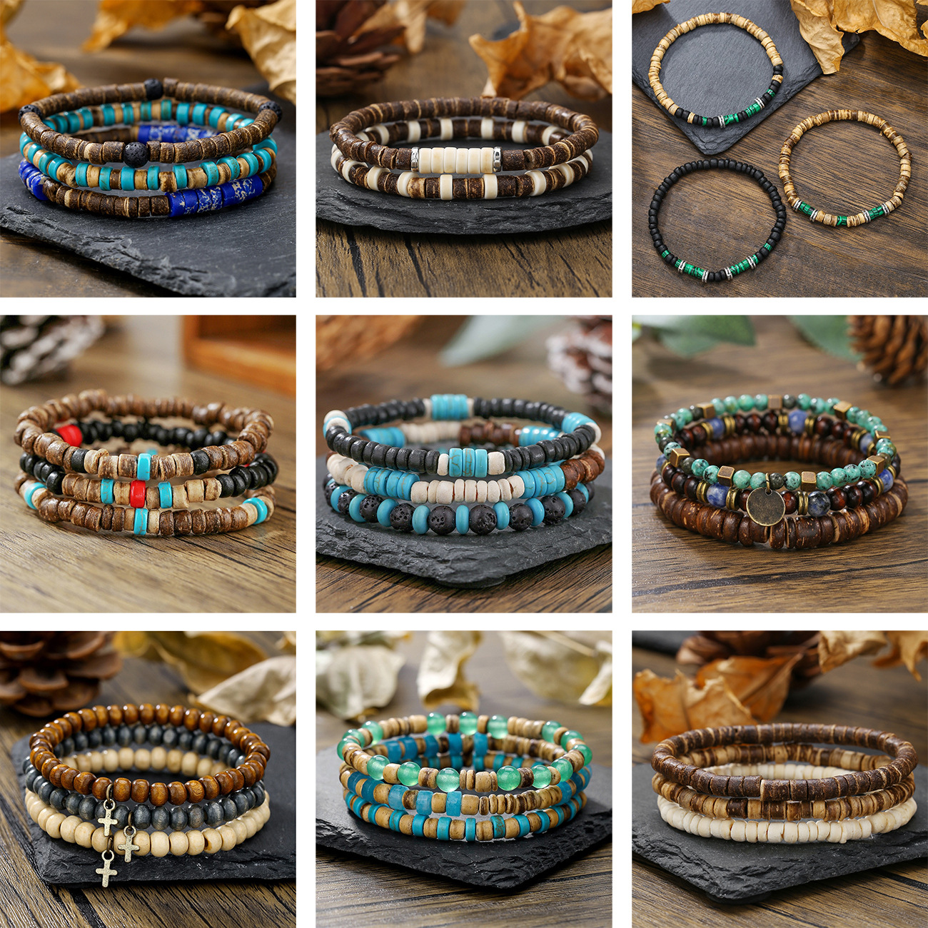 Ethnic Wear Men'S Fashion - Wood Beaded Bracelet for Men, Handmade