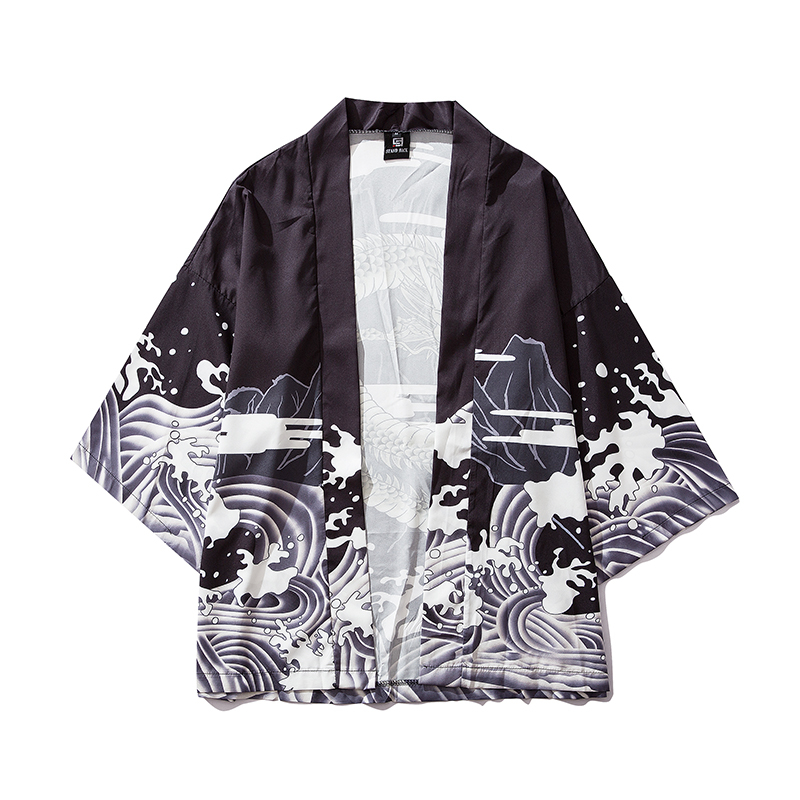 Haori Japanese Jacket - Yukata Male Chinese Dragon Costume Clothing