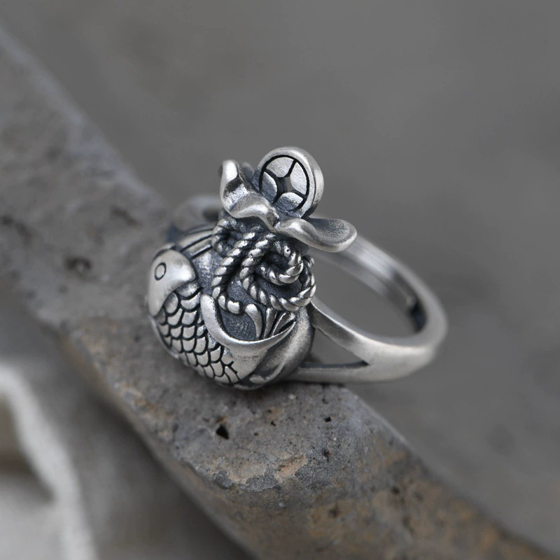 Ethnic Wear Men'S Fashion - Chinese Style Fortune Bag Koi Ring