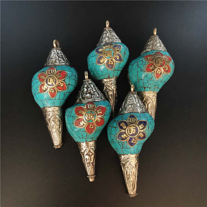 Ethnic Fashion Com - Natural Seashell Crafts Pendants Tibetan Buddhist