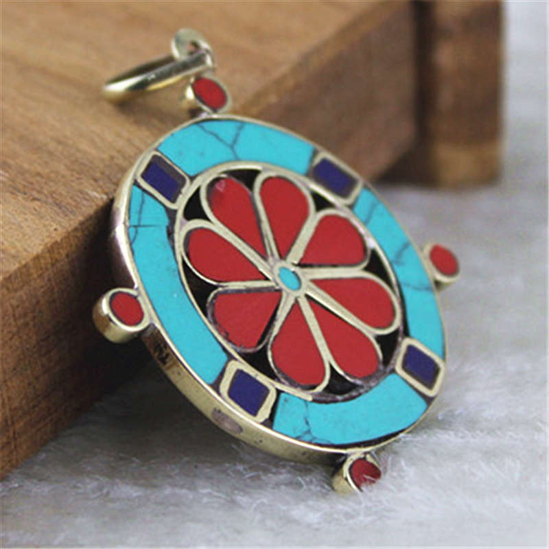 Ethnic Fashion Com - Vintage Flower Pendants Double Side Copper