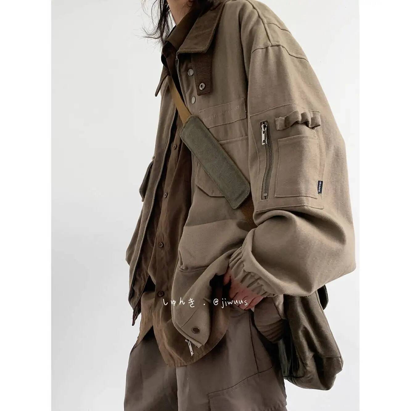 Haori Japanese Jacket - Man Jacket Spring Autumn Loose Cargo