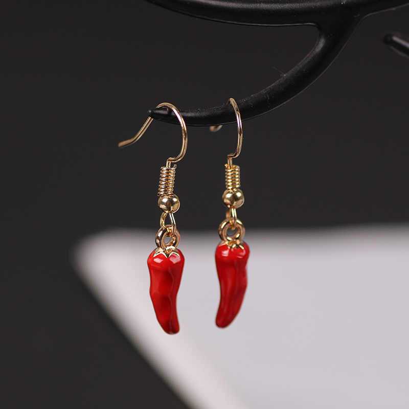 Ethnic Fashion Sale - Cute Red Pepper Earrings Pendientes Female