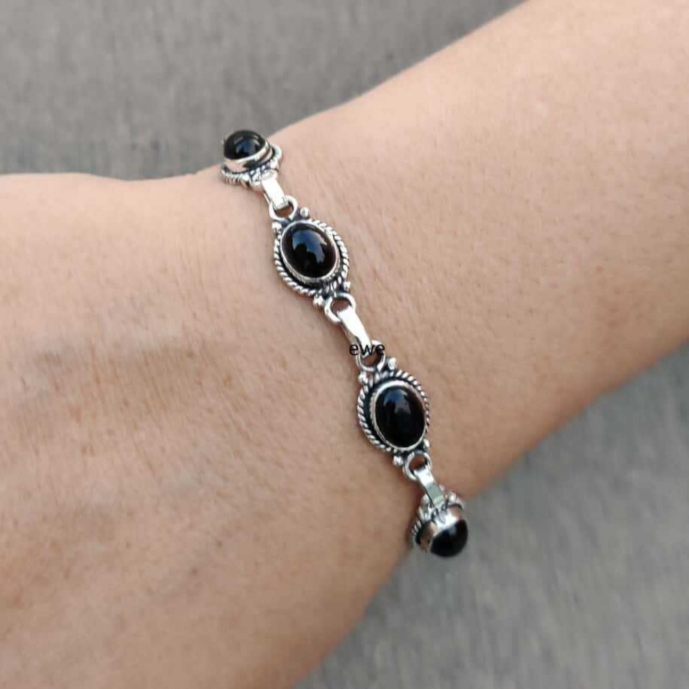 Ethnic Wear Men'S Fashion - Gothic Bohemian Silver Color Oval Gemstone