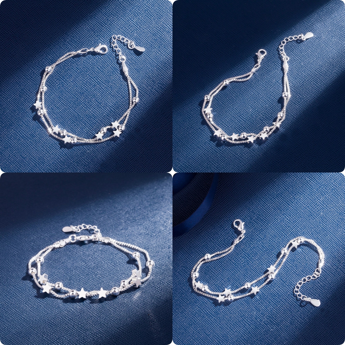 Ethnic Fashion Designer - 925 sterling silver charm stars Bracelets
