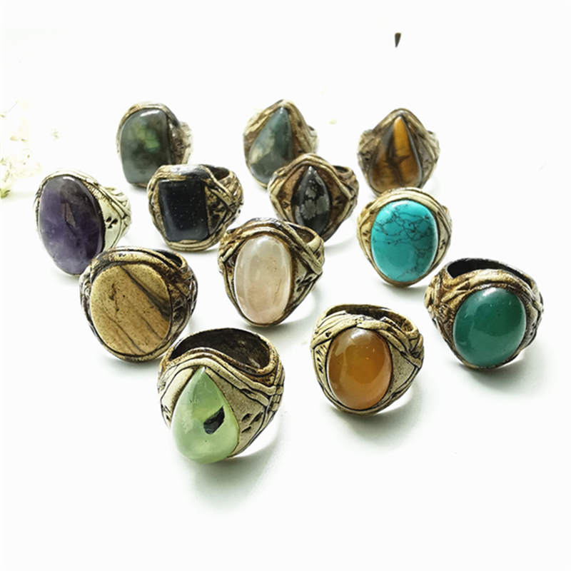 Ethnic Fashion Com - Vintage Ethnic Handmade Clay Rings Inlaid