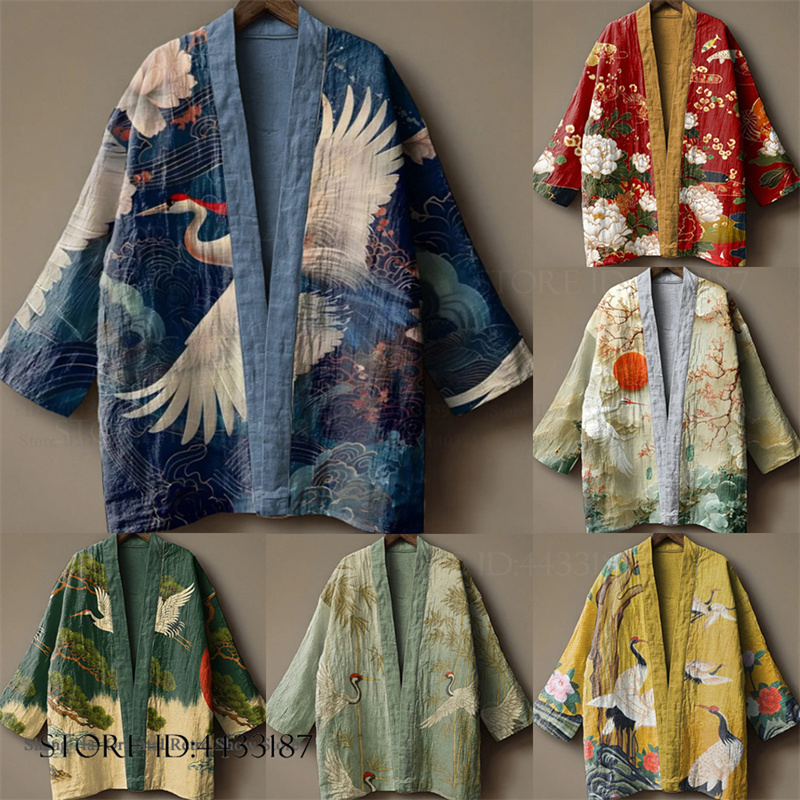 Haori Japanese Jacket - Plus Size 3XL 4XL Men's Kimono