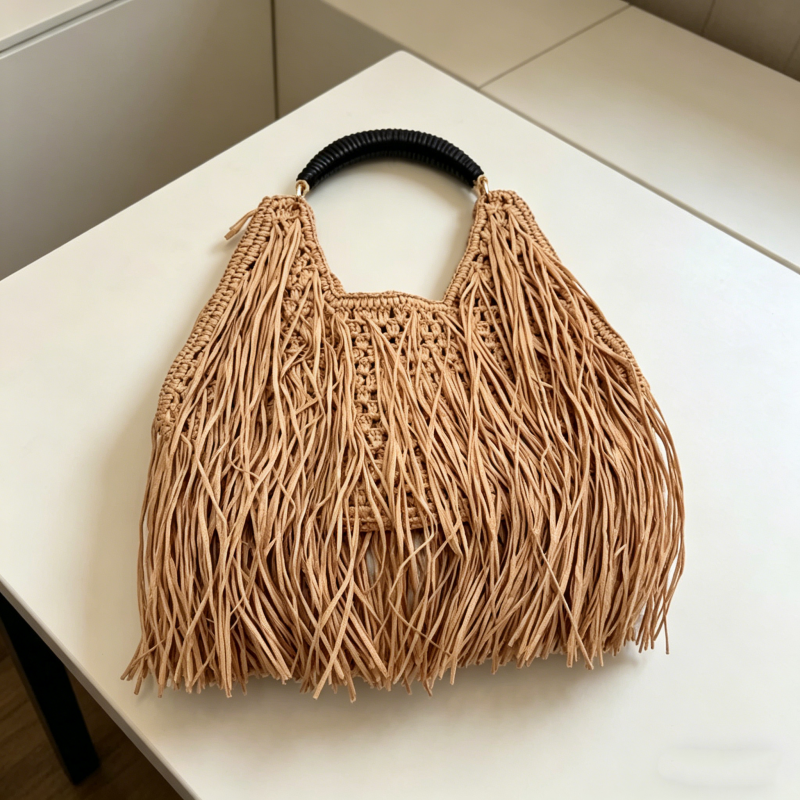 Bohemian Tassel Straw Handbag  - Ethnic Fashion Designer reseña y precio
