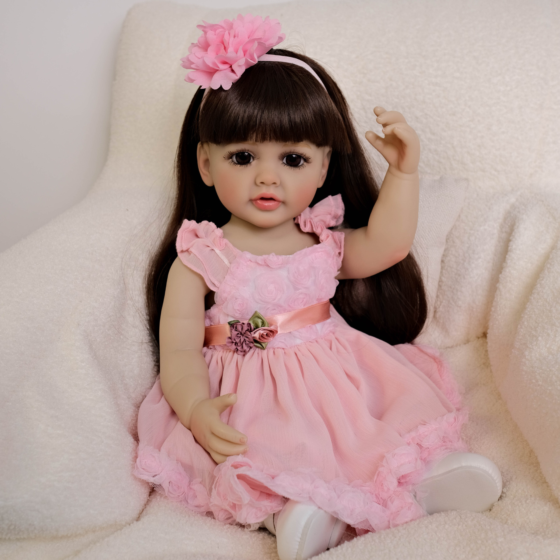 Cute 55 cm Long Hair Pink Girl - Kids Ethnic Fashion reseña y precio