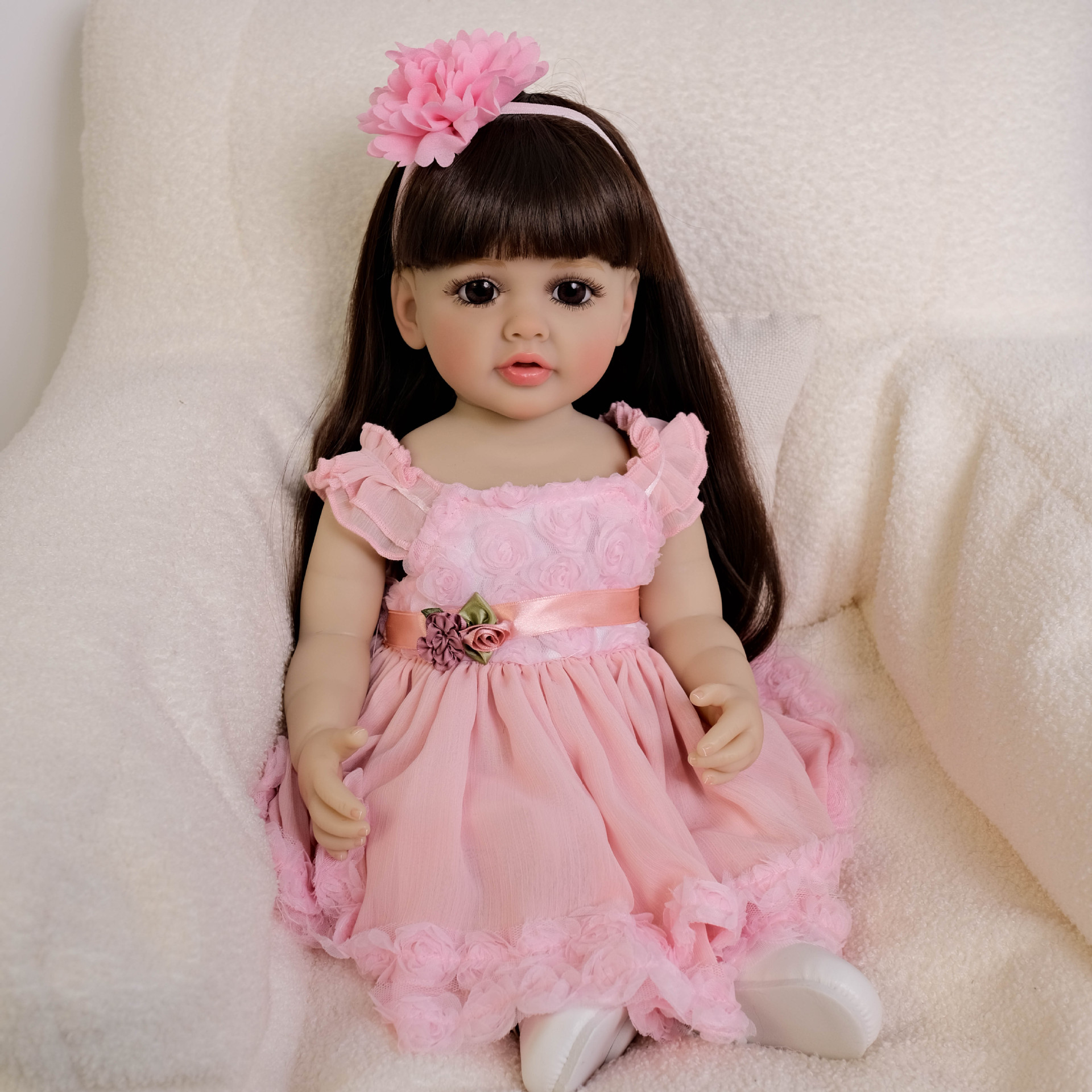 Cute 55 cm Long Hair Pink Girl - Kids Ethnic Fashion reseña y precio