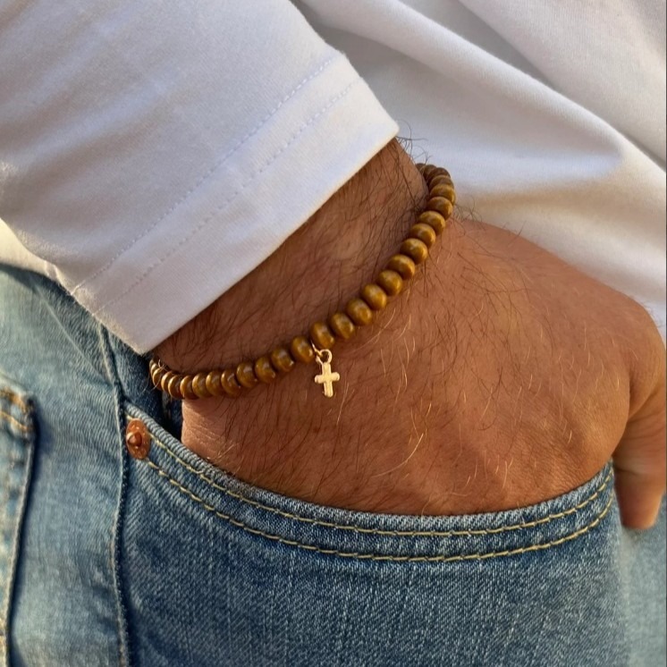 Wood Beaded Bracelet for Men,  - Ethnic Wear Men'S Fashion reseña y precio