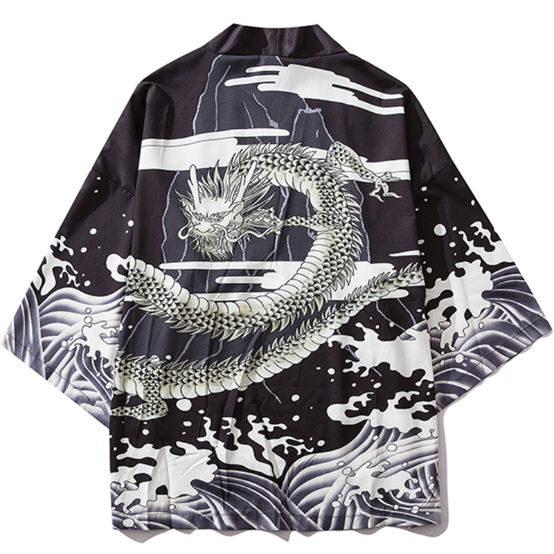Yukata Male Chinese Dragon Cos - Haori Japanese Jacket reseña y precio