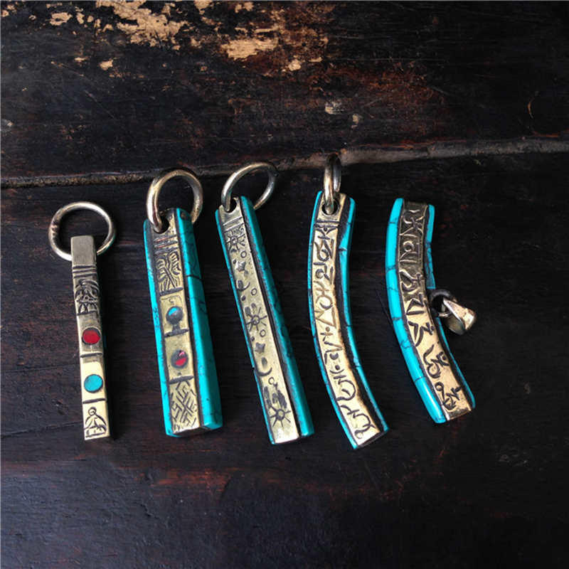 Tibetan Mantras Amulet Charms  - Ethnic Fashion Com reseña y precio