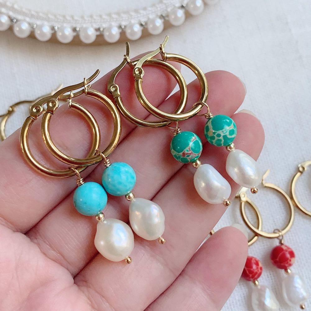 Natural Freshwater Baroque Pea - Aura Ethnic Fashion reseña y precio