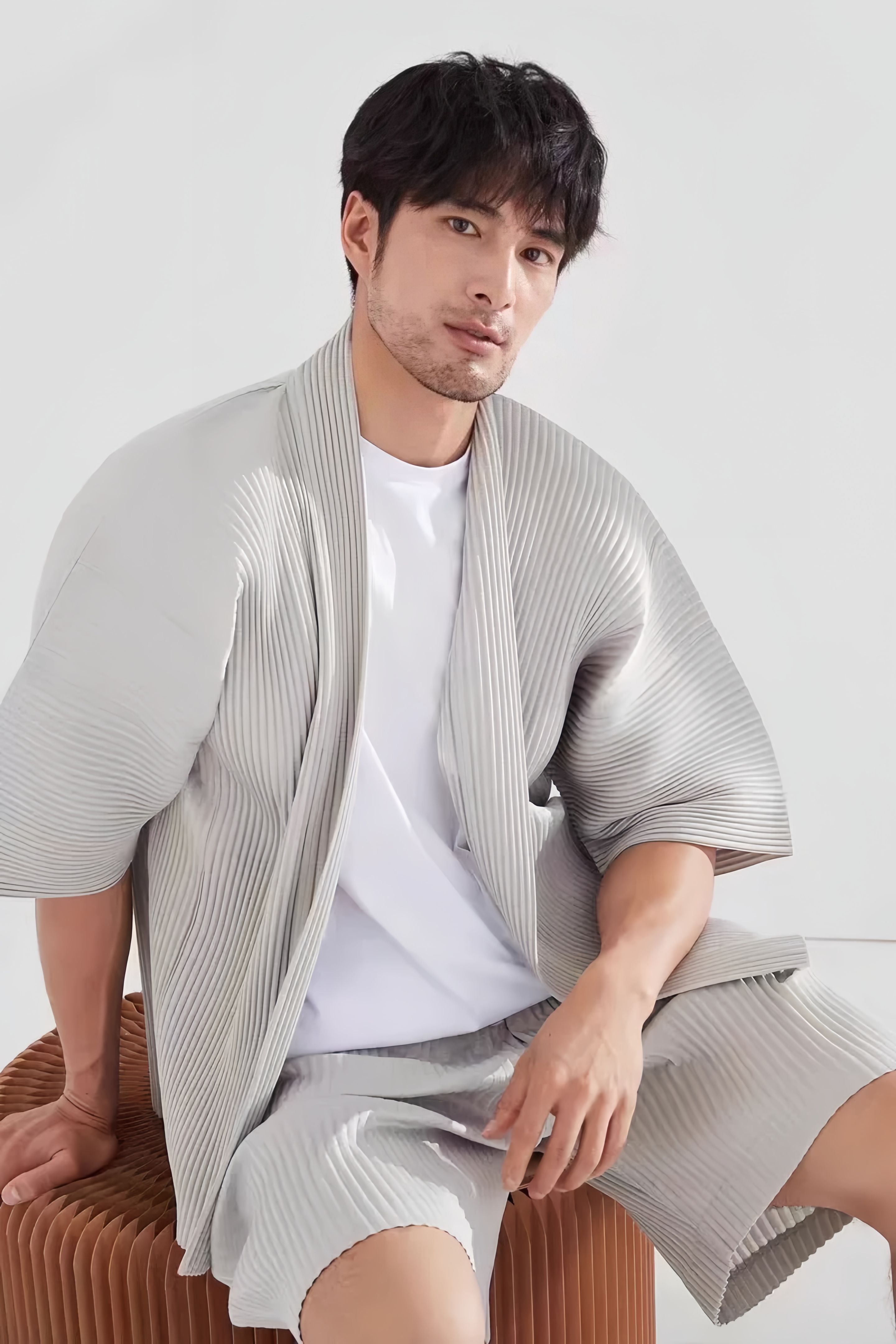 Miyake Pleated Kimono Jacket M - Haori Japanese Jacket reseña y precio