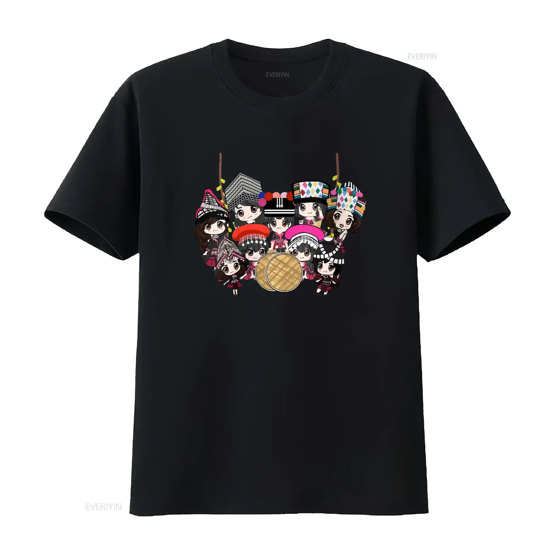 9 Hmong Girls Cartoon Print T  - Ethnic Wear Men'S Fashion reseña y precio