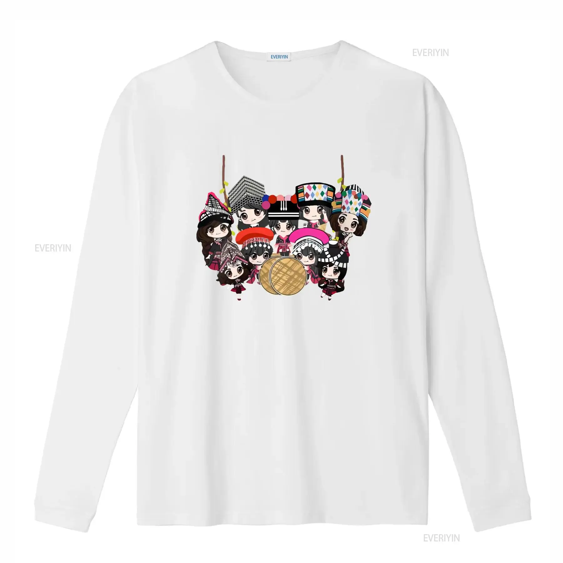 9 Hmong Girls Cartoon Print T  - Ethnic Wear Men'S Fashion reseña y precio