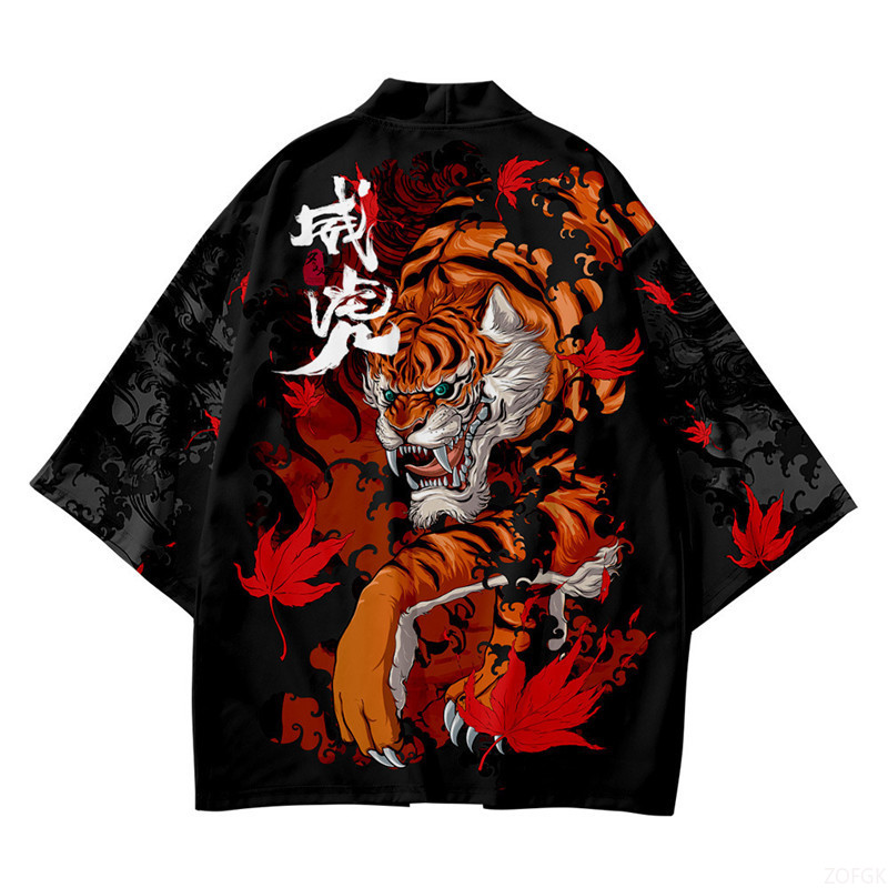 Black Kimono Open Collar Men's - Haori Japanese Jacket reseña y precio