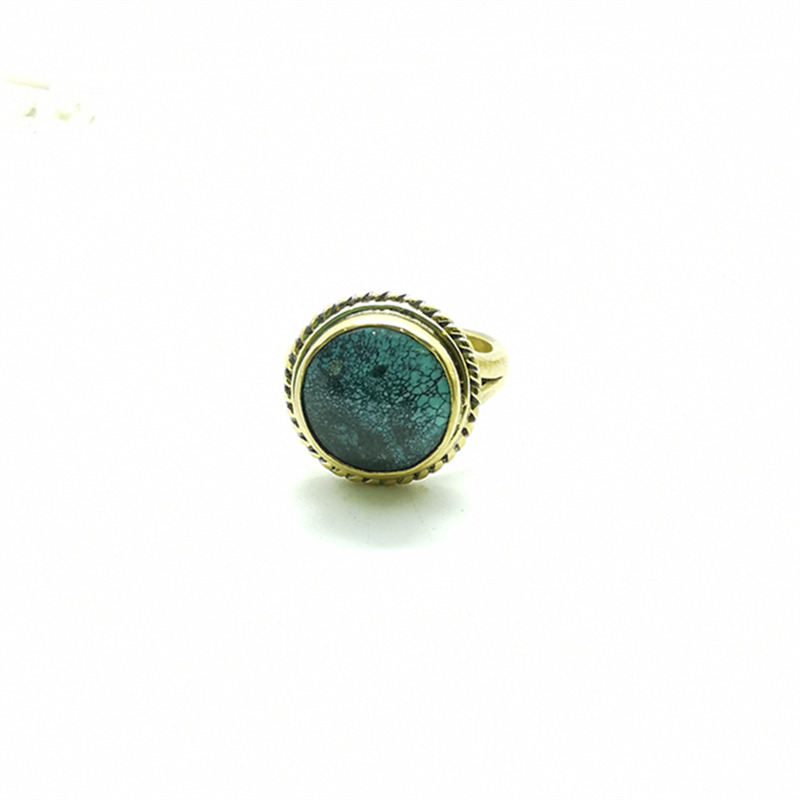 Natural Stone Rings Brass Inla - Ethnic Fashion Com reseña y precio