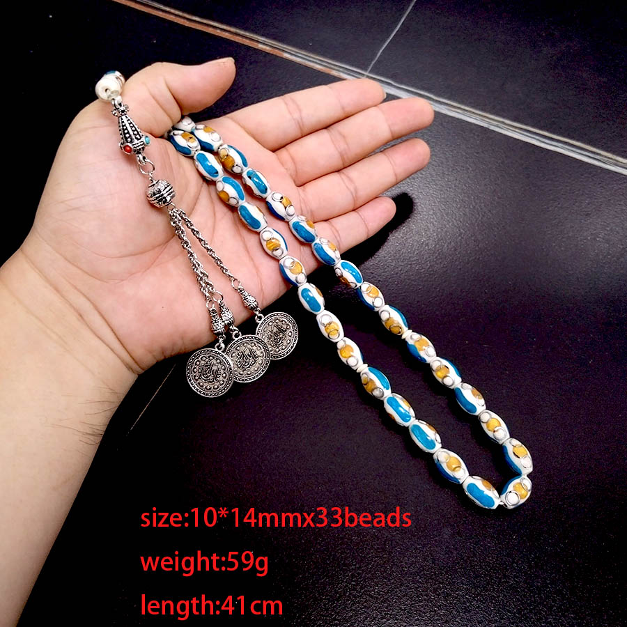 Camel bone Tasbih with Blue li - Ethnic Fashion Online reseña y precio