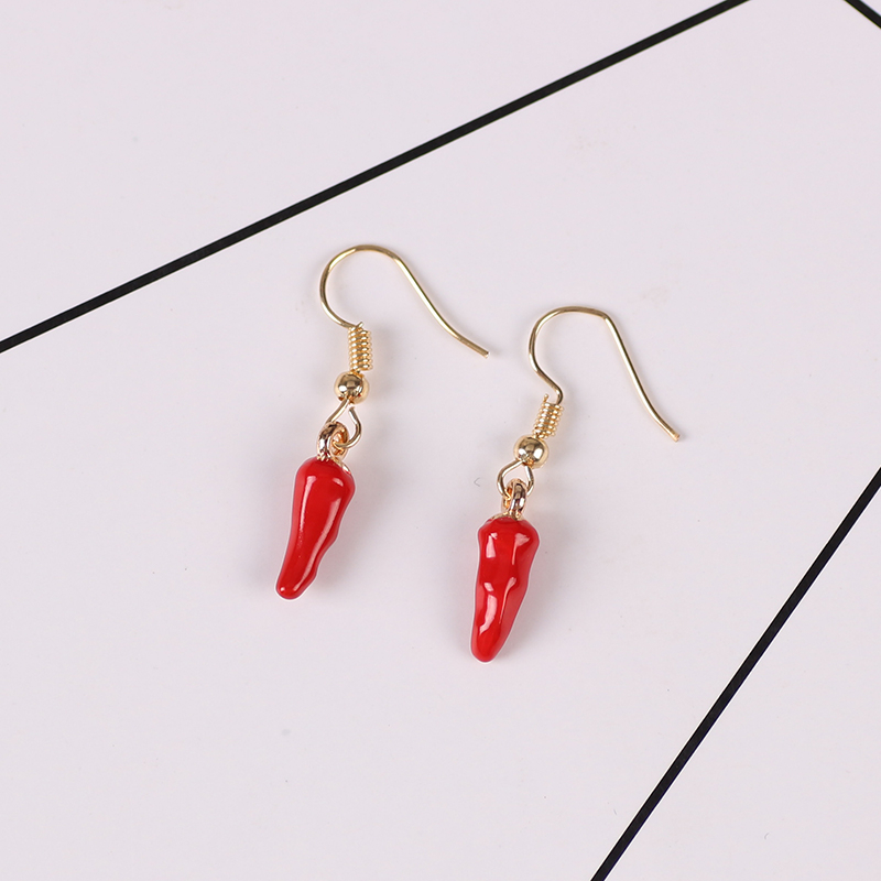 Cute Red Pepper Earrings Pendi - Ethnic Fashion Sale reseña y precio