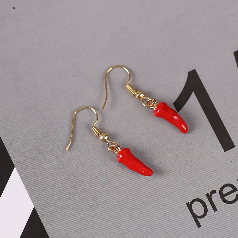 Cute Red Pepper Earrings Pendi - Ethnic Fashion Sale reseña y precio