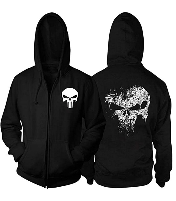 3D Printed Punisher Zip-up Hoo - Haori Japanese Jacket reseña y precio