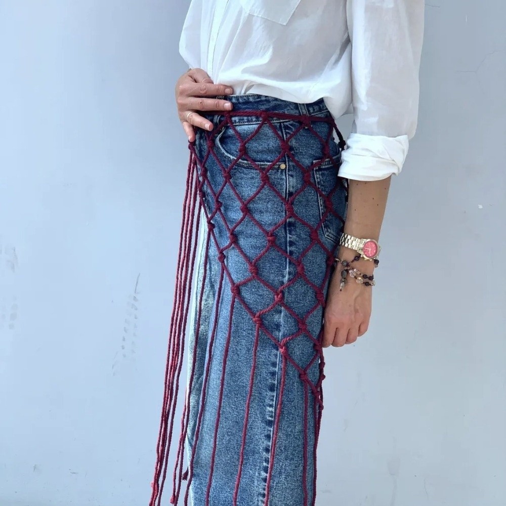 Bohemian Netted Fringe Scarf S - Ethnic Fashion Designer reseña y precio