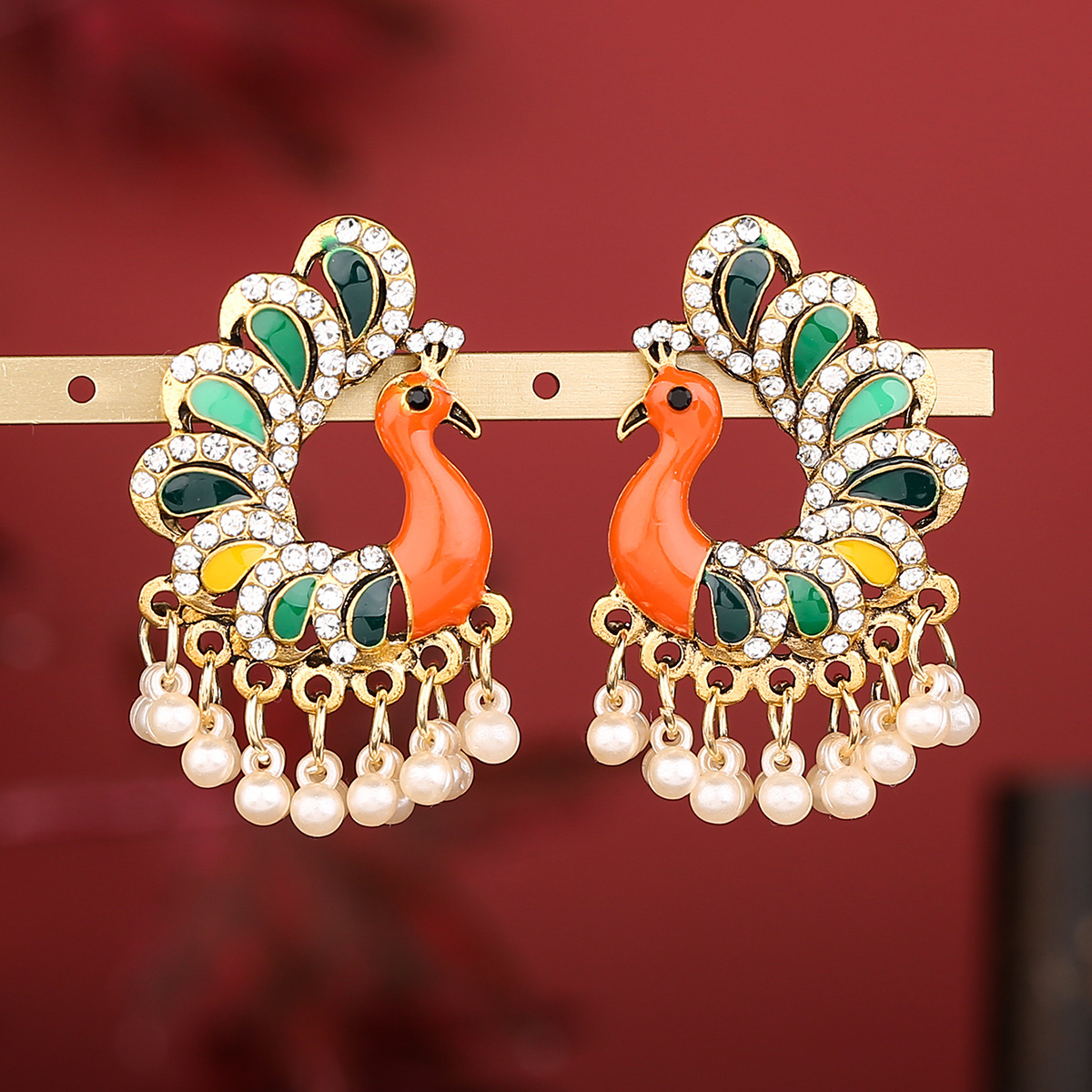 Cross-border earrings, peacock - Ethnic Fashion Sale reseña y precio