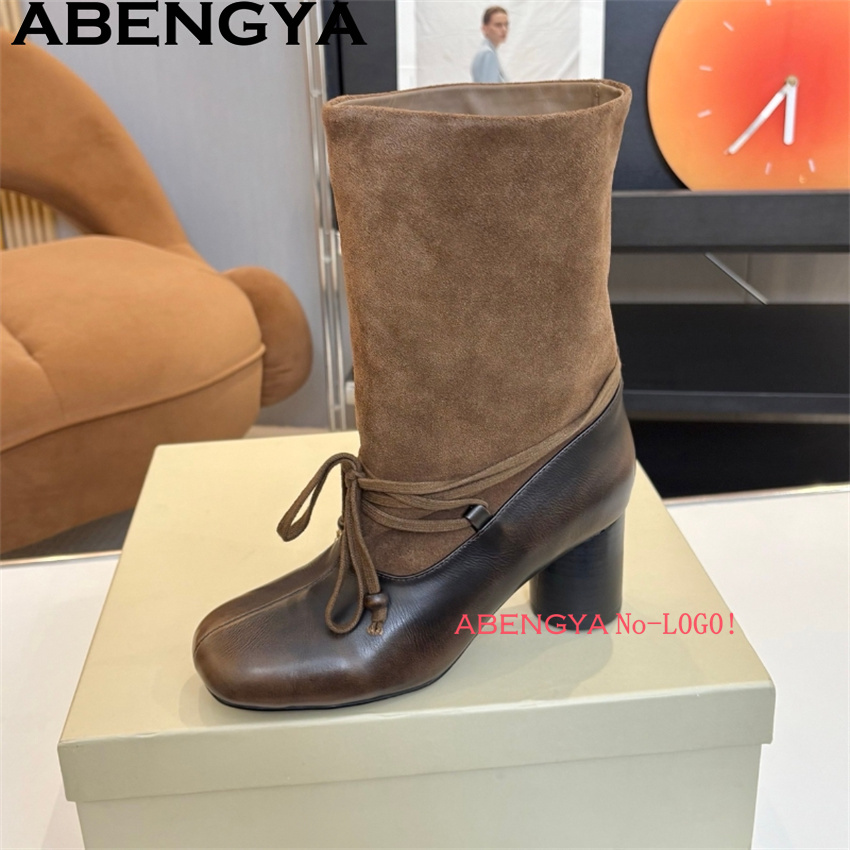 ABENGYA Chunky Heel Mid Calf B - Ethnic Fashion Week reseña y precio
