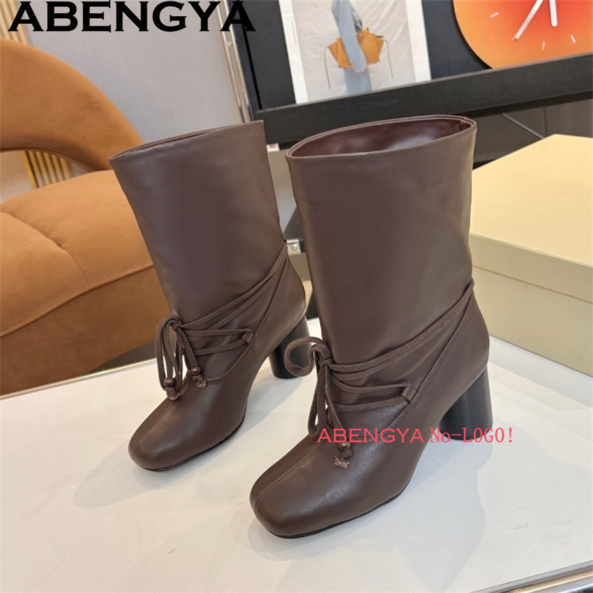 ABENGYA Chunky Heel Mid Calf B - Ethnic Fashion Week reseña y precio