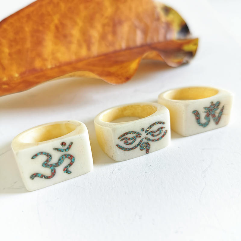 Tibetan Amulet Symbols Ring fo - Ethnic Fashion Com reseña y precio