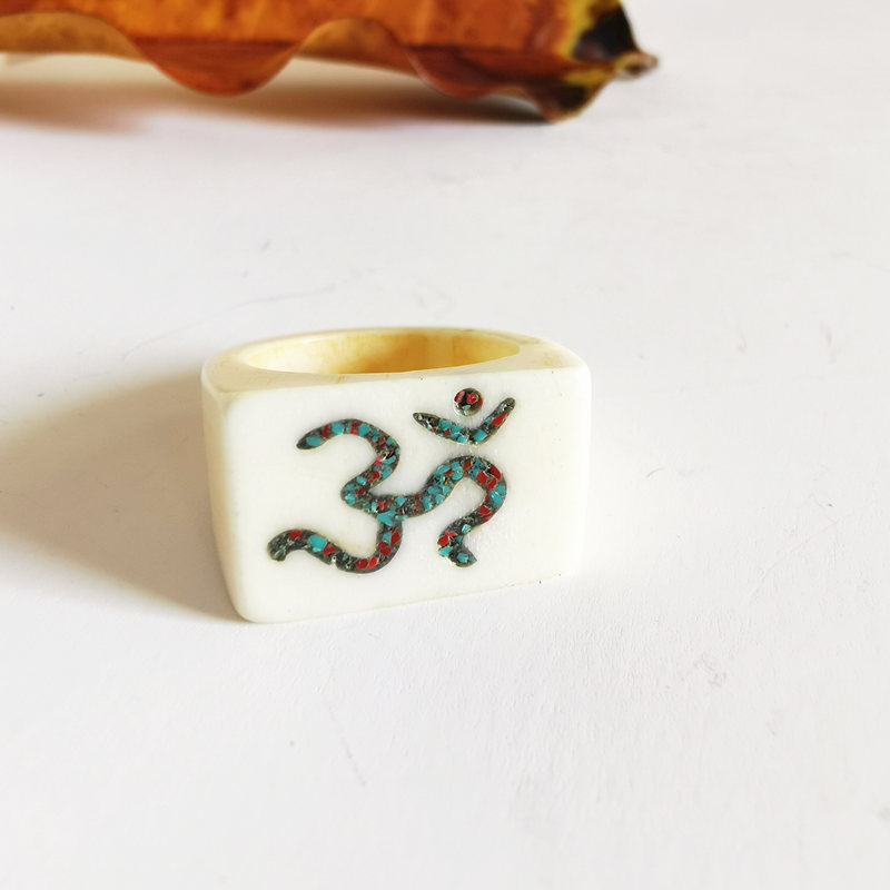 Tibetan Amulet Symbols Ring fo - Ethnic Fashion Com reseña y precio