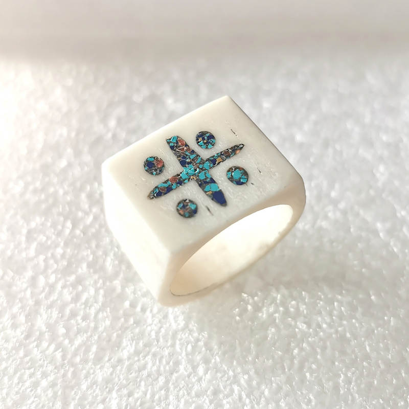 Tibetan Amulet Symbols Ring fo - Ethnic Fashion Com reseña y precio