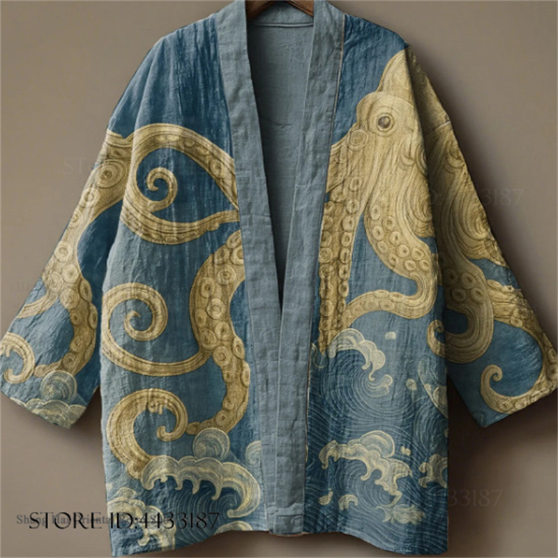 Plus Size 3XL 4XL Men's Kimono - Haori Japanese Jacket reseña y precio