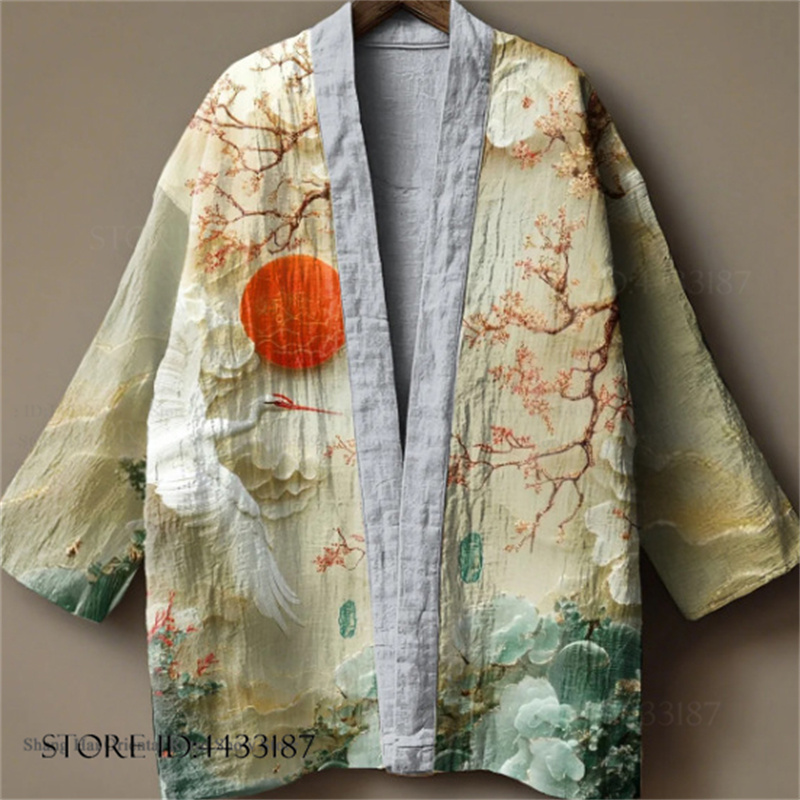 Plus Size 3XL 4XL Men's Kimono - Haori Japanese Jacket reseña y precio