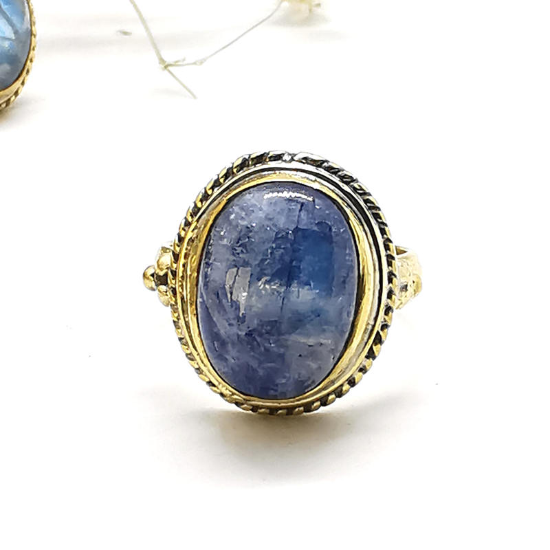 Natural Stone Rings Brass Inla - Ethnic Fashion Com reseña y precio