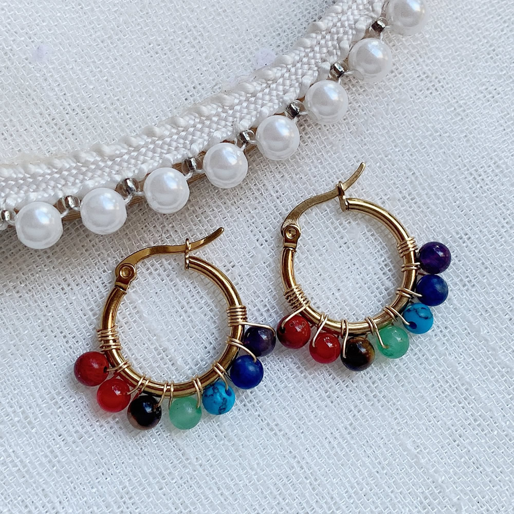 7 Chakras Natural Stone Earrin - Aura Ethnic Fashion reseña y precio